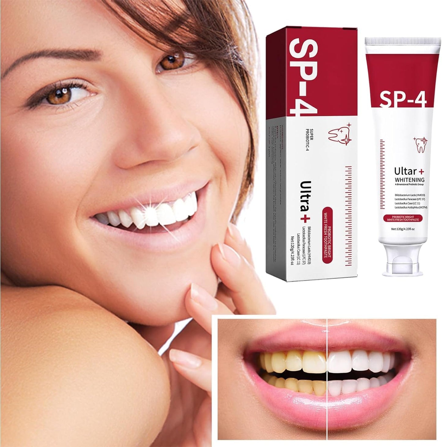 SP-4 Probiotic Intensive Teeth 🦷 Whitening Toothpaste 😁  ⭐️⭐️⭐️⭐️ 4.9/5 Reviews