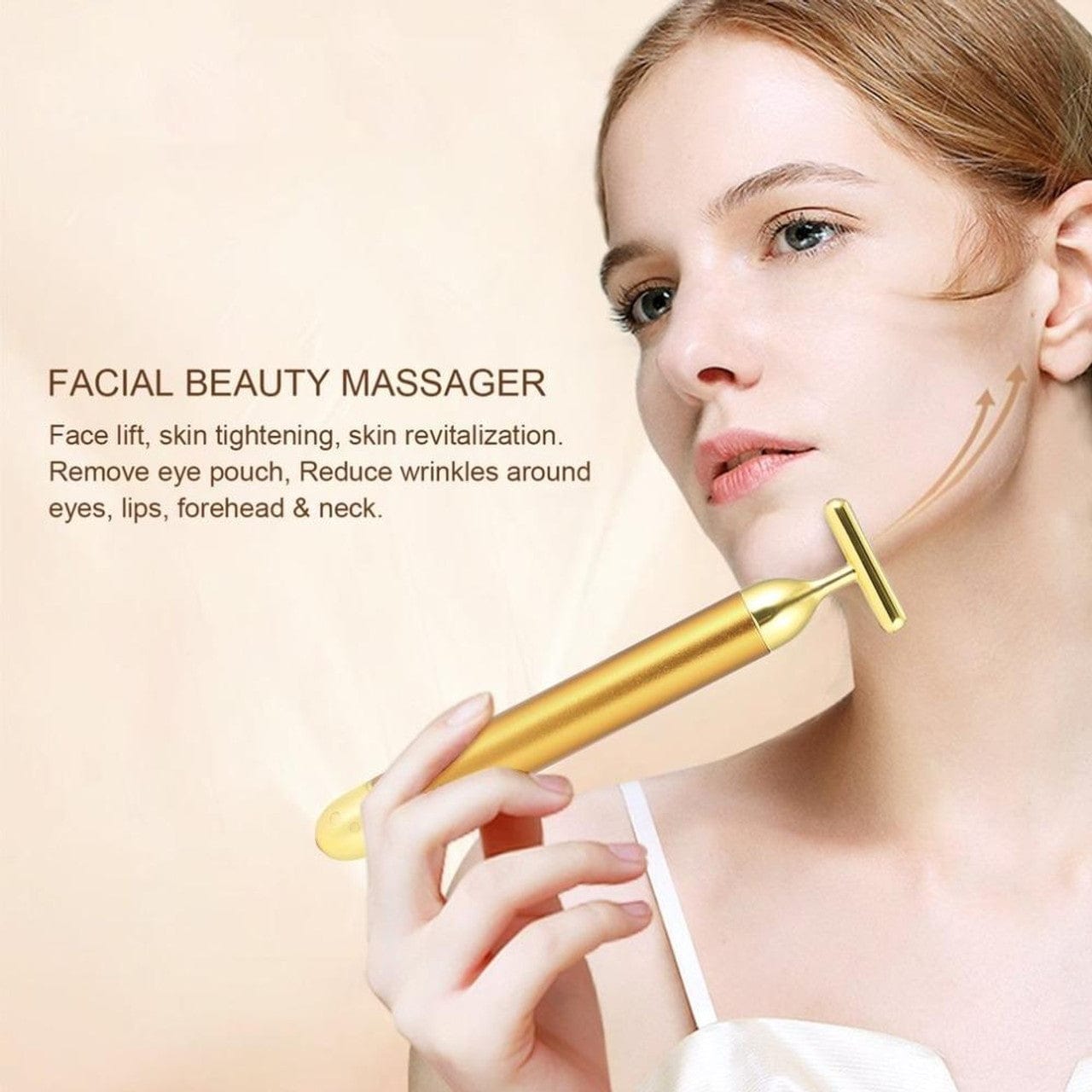 24K Gold Energy Beauty Bar Electric Facial Massage Roller