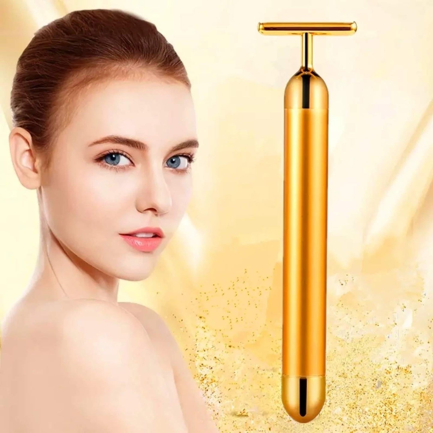 24K Gold Energy Beauty Bar Electric Facial Massage Roller