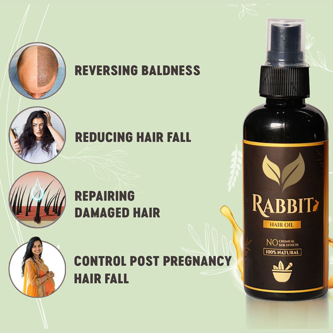 ⭐Rabbit Hair Growth Oil (Pack of 2) 🔥 BUY 1 GET 1 FREE 🔥 SALE 50% OFF🔥