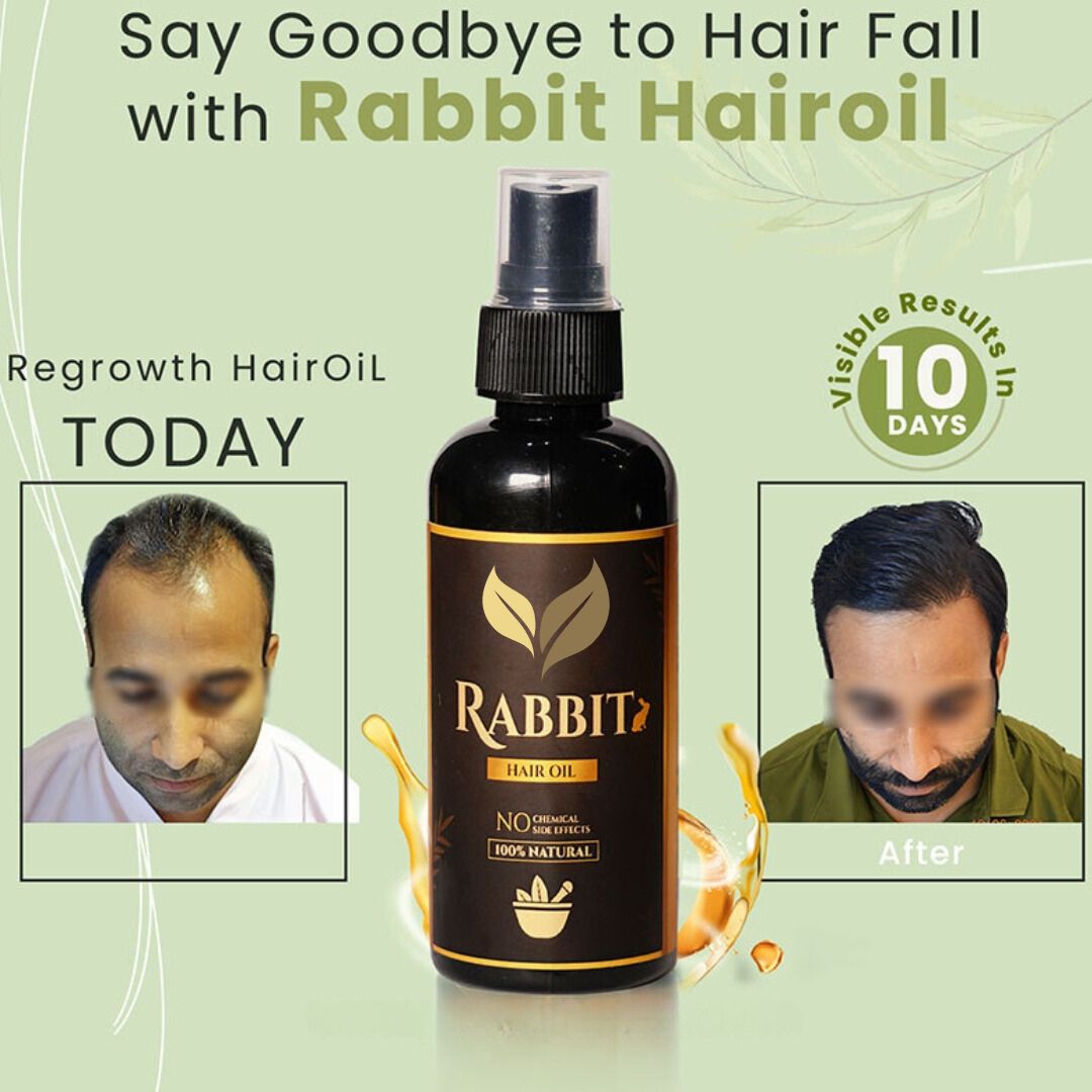 ⭐Rabbit Hair Growth Oil (Pack of 2) 🔥 BUY 1 GET 1 FREE 🔥 SALE 50% OFF🔥