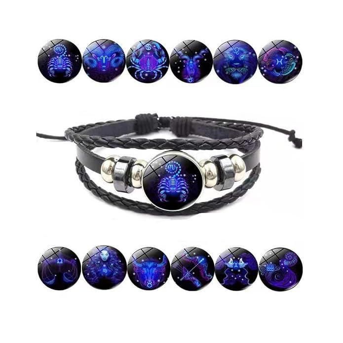 🧿Astrology Bracelet 🧿| 🔥Black Leather Adjustable Bracelet 🔥|Get your Own zodiac signs🧿| ⏰Limited Period Offer ⏰| ⭐⭐⭐⭐⭐