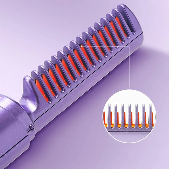 Rechargeable Portable Cordless Mini Hair Straightener Brush