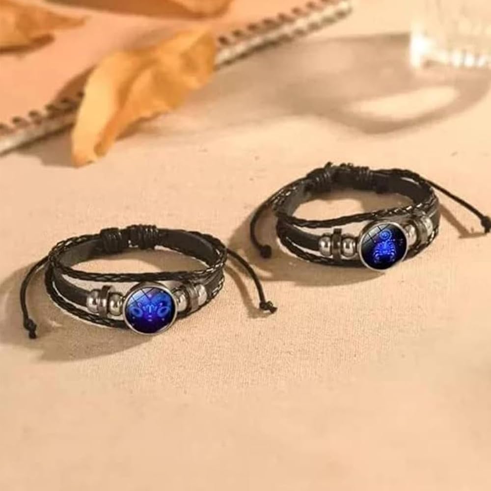 🧿Astrology Bracelet 🧿| 🔥Black Leather Adjustable Bracelet 🔥|Get your Own zodiac signs🧿| ⏰Limited Period Offer ⏰| ⭐⭐⭐⭐⭐