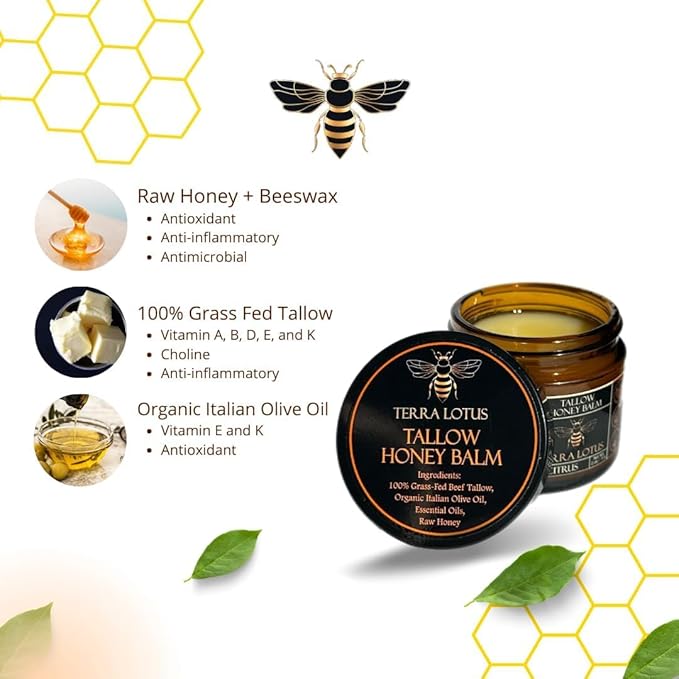 Tallow Honey Balm Face Moisturizer | Radiant Glow & Nourishing | Pack of 2