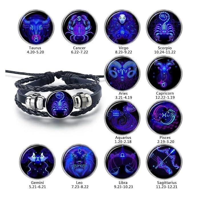 🧿Astrology Bracelet 🧿| 🔥Black Leather Adjustable Bracelet 🔥|Get your Own zodiac signs🧿| ⏰Limited Period Offer ⏰| ⭐⭐⭐⭐⭐