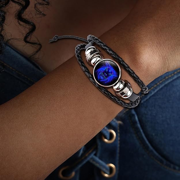 🧿Astrology Bracelet 🧿| 🔥Black Leather Adjustable Bracelet 🔥|Get your Own zodiac signs🧿| ⏰Limited Period Offer ⏰| ⭐⭐⭐⭐⭐