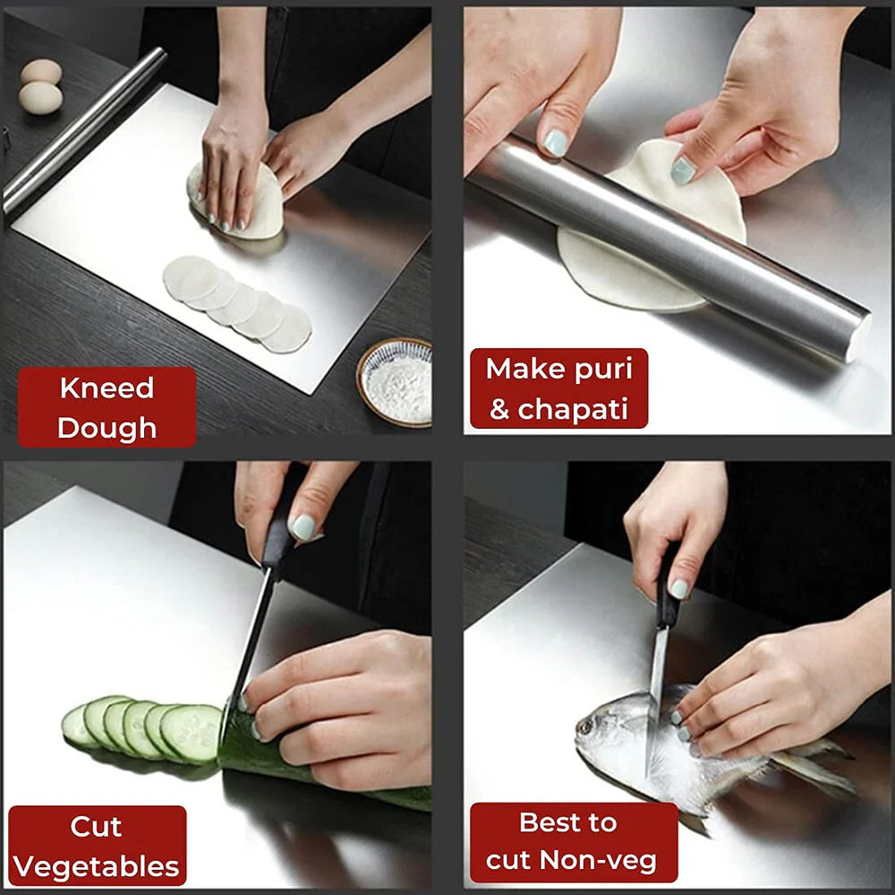 Best Quality  Stainless Steel Cutting Chopping Board for Fruit, Vegetable and Kitchen Chopping