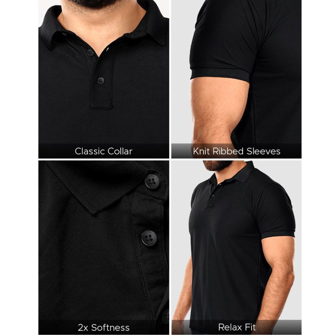 🔥Poly Cotton Solid Half Sleeves Mens Polo T-shirt🔥 (Pack of 4)🔥 Flat 50% OFF