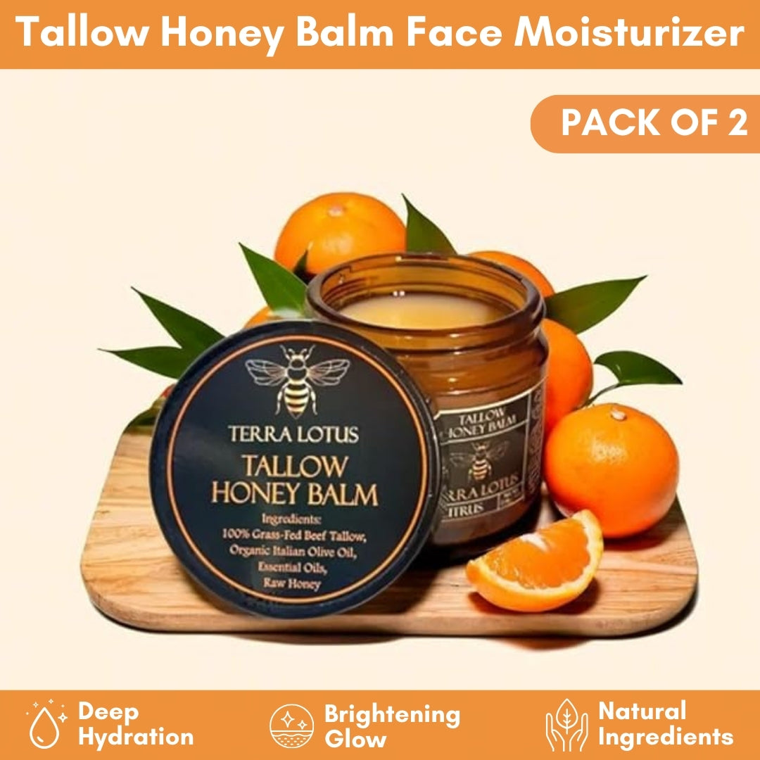 Tallow Honey Balm Face Moisturizer | Radiant Glow & Nourishing | Pack of 2