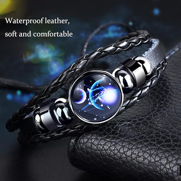 🧿Astrology Bracelet 🧿| 🔥Black Leather Adjustable Bracelet 🔥|Get your Own zodiac signs🧿| ⏰Limited Period Offer ⏰| ⭐⭐⭐⭐⭐